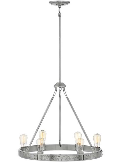 Everett 6-Light Chandelier in Brushed Nickel.